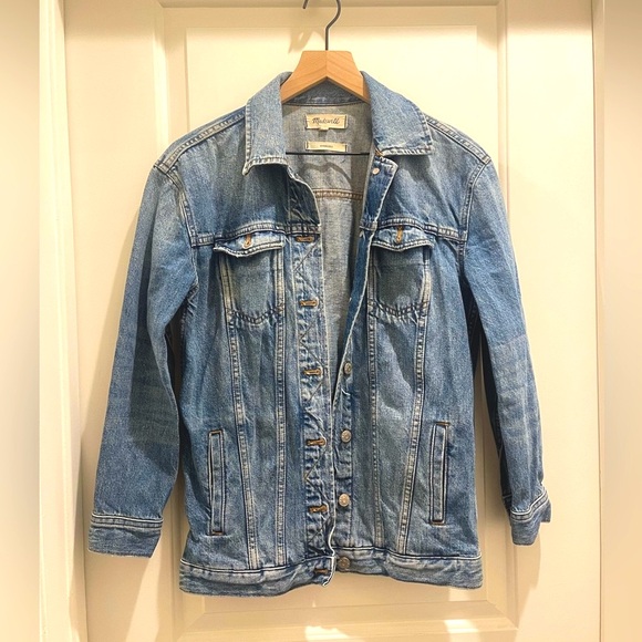 Madewell Oversized Blue Denim Jean Jacket Womens XS Capstone Wash - Picture 1 of 10